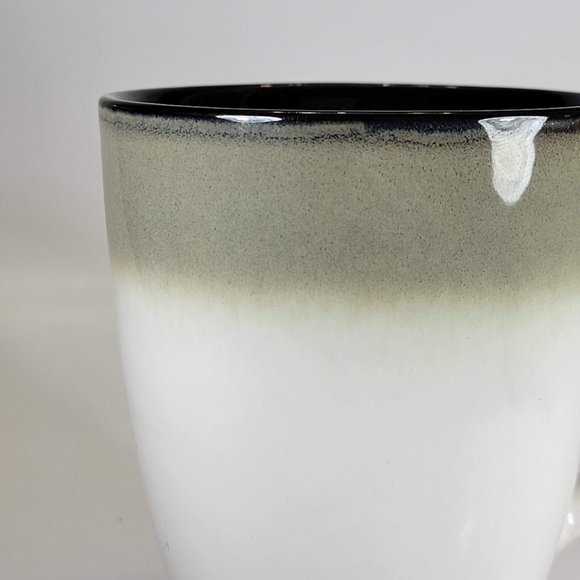 4 Sango Nova Black 4932 Coffee Mugs and Creamer Container Tall Cups Cream Color - Picture 8 of 16